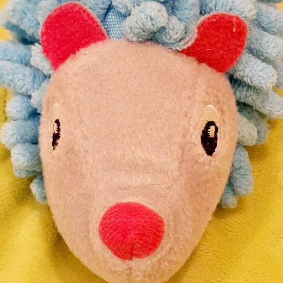 Early Years Hedgehog Lovey Security Blanket Plush Dots Clip Satin Trim Back Toy - Picture 1 of 16